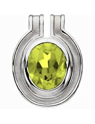 14K White Gold Oval Cut Peridot Pendant -- LIFETIME WARRANTY