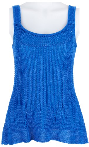 51ckKyIU56L * Skyes The Limit Open Stitch Solid Tank Top BLUE BELL X Large On Sale
