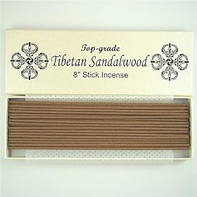 Top Grade Tibetan Sandalwood - 8" Stick Incense - 100% Natural - J007T