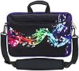 Caseling 13 - 13.3 inch Laptop Computer Neoprene Sleeve Carrying Case Bag with Handle, Adjustable Shoulder Strap & Extra Pocket. Fits any 13"-13.3" laptop, Notebook, Ultrabook, Macbook - Colorful/Black