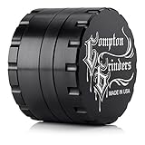 Compton Grinder 2.5" Four Piece Herb Grinder Black