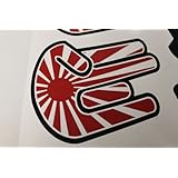 Shocker rising sun decal/sticker JDM, Black