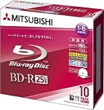三菱化学メディア BD-R(Video) 1回録画用 130分 6倍速 5mmケース10P IJP対応(ホワイト) ワイド VBR130RSP10