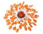 Orange Garnet and Carnelian Brooch, 'Sunflower' 4" W 1" L