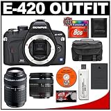 Olympus Evolt E-420 Digital SLR Camera with Olympus Zuiko 14-42mm f/3.5-5.6 Digital Zoom Lens + Olympus Zuiko 70-300mm f/4.0-5.6 ED Zoom Lens + 8GB CompactFlash Card + Spare BLS-1 Battery + Case + Cameta Bonus Accessory Kit