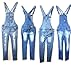WOMENS Juniors Plus Size BLUE Denim JEANS Distressed Overall Long Stretch Skinny Pants Jumper