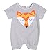 Baby Boys Girls Short Sleeve Cute Cartoon Fox Romper