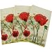 3 Packs of Novelty Floral Design Print Guest Towels or Buffet Napkins, Pack of 15
