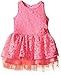 Nannette Girls' All Over Lace Dress with Tiered Skirt