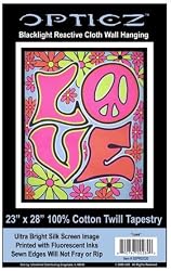 Opticz Love Blacklight Reactive Tapestry