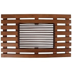 Esschert Design Wooden doormat w grid-rectangular by 