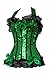 Ivy Shi Women's Green Boned Lace Up Back Corset Top