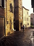 IMAGE OF Couple Walking on Narrow Street, Radda in Chianti, Tuscany, Italy Stretched Canvas Poster Print by John & Lisa Merrill, 18x24