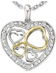 Ze Sterling Silver Diamond Antiqued Heart Locket. 18" Sterling Silver Chain