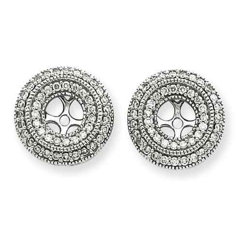14k White Gold Diamond Earrings Jackets