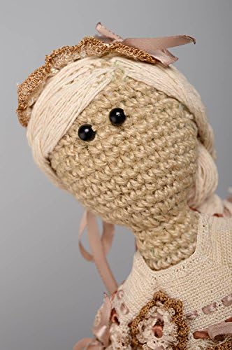 Large crochet doll of grey and brown colors