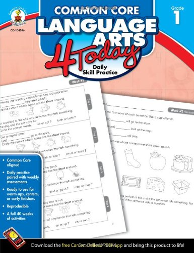 common core language arts 4 today grade 1 daily skill practice common core 4 today