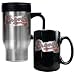 Atlanta Braves Primary Logo Stainless Steel Travel Mug and Black Ceramic Mug Set