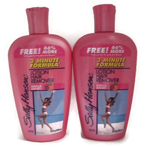 (TWO PACK) Sally Hansen 3 Minute Formula Lotion Hair Remover, 10 oz., Raspberry/Peach Scent