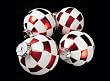 Pack of 4 Peppermint Twist Shatterproof White & Red Check Christmas Ornaments