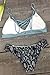 Cupshe Fashion Women's Sly Blue Lace Up Leopard Bottom Padding Bikini Set