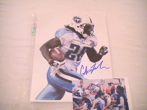 CHRIS JOHNSON SIGNED AUTOGRAPHED 8-10 PHOTO TENNESSEE TITANS COA + HOLOGRAM