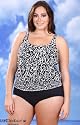 Liz Claiborne Winter Fields Plus Size Blouson Tankini Swimsuit - Women's Swimwear Plus Size Swimsuit