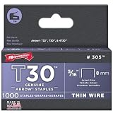 Buy 12 Pack Arrow Fastener 305 T30 5 16 Flat Crown Thin Wire Staples 1000 per Package by Arrow