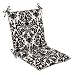 Outdoor Patio Furniture High Back Chair Cushion - Dramatic Black & Cream Damask