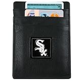 Chicago White Sox Black Leather Money Clip and Business Card Holder