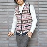 コアセルベートCOACERVATE ジャガード柄リブ付きベスト