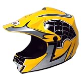 WOW Motocross Youth ATV Dirt Bike Yellow Spider MX Helmet