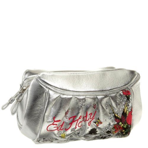 Ed Hardy Amanda Cosmetic Case – Silver