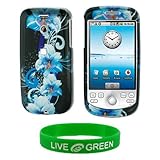 Blue Flower Design Snap On Hard Case for HTC myTouch 3G Magic Phone, T-Mobi ....