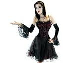 Gothic Volant Armstulpen Spitze Handschuh Stulpen Schwarz Samt