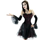 Gothic Volant Armstulpen Spitze Handschuh Stulpen Schwarz Samt