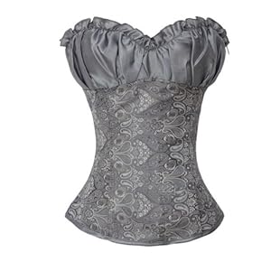 Corse Corsé Corset Algodón Champagne Gris Ajustable para Mujer Chica Nuevo