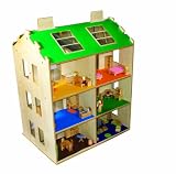 Twoey Toys - Giant Doll's House with Green Roof, and Complete with Accessories