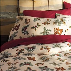 Gaiam Organic Cotton Flannel (Duvet Cover) Vintage Pinecone Print