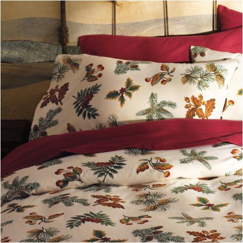 Organic Cotton Flannel Pinecone Duvet Cover Full/Queen