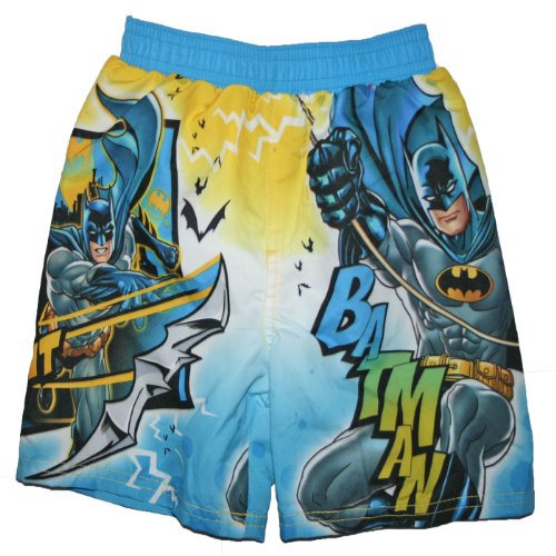 Batman Toddler Boys Swim Trunks (4T, Blue)