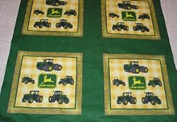2 Yards John Deere Fabric Material Pillow Panel Tractor