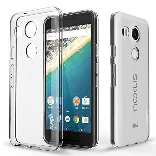 Nexus 5X Case, PLESONÂ® [Tou] LG Nexus 5X Clear Case Cover, Crystal Clear/Dotted Slim Fit/Lightweight/Exact Fit/NO Bulkiness Clear back panel+Soft TPU Protective bumper Case for Google Nexus 5X (2015)