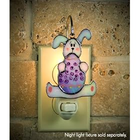 SWITCHABLES Stained Glass Night Light COVER - EASTER BUNNY SW019 - LIGHT FIXTURE SOLD... by Switchables