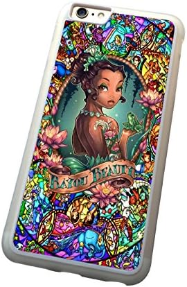 NONGCHAO TM iPhone 6 Plus 5.5'' Tiana Disney Princess Stained Glass Case Back Cover Laser Technology (clear)
