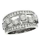 2 Row Round Diamond Band with Center Diamonds 1.47cttw