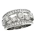 2 Row Round Diamond Band with Center Diamonds 1.47cttw