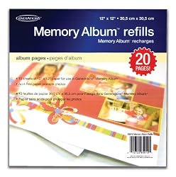 Generations Postbound 12 Inch by 12 Inch Refill Pages, 10/Package White