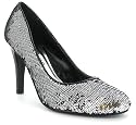 Platino "Bling" Ladies Double Sided Sequin Party Shoe - Black/Silver
