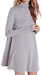 Fit-and-Flare Turtleneck  Dress